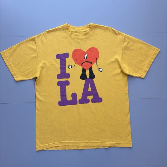 2022 Bad Bunny Sofi Sstadium Un Verano Sin Ti I Love LA LAKERS Tour Shirt Medium - Picture 1 of 5